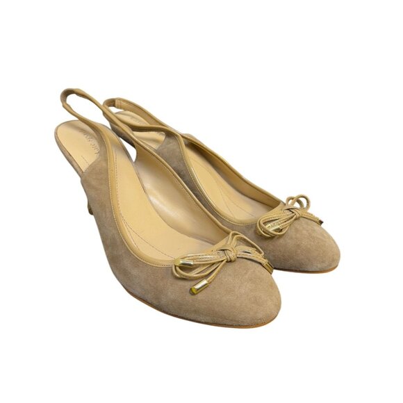 Kate Spade Tan Suede Slingback Heels 8.5 - Picture 1 of 8